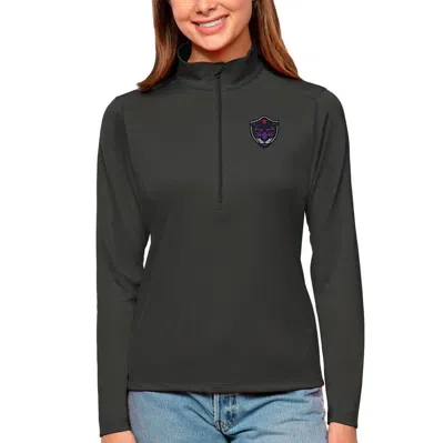Antigua Charcoal Panther City Lacrosse Club Tribute Quarter-zip Pullover Top