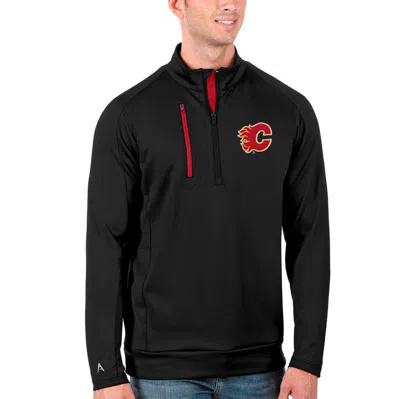 Antigua Black/red Calgary Flames Generation Quarter-zip Pullover Jacket