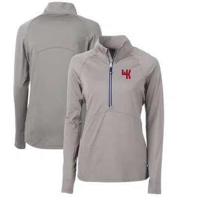 Cutter & Buck Gray Western Kentucky Hilltoppers Adapt Eco Knit Stretch Recycled Half-zip Pullover To