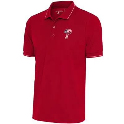 Antigua Red/white Philadelphia Phillies Patriotic Affluent Polo