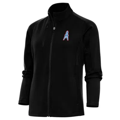 Antigua Black Houston Oilers Throwback Logo Generation Full-zip Jacket