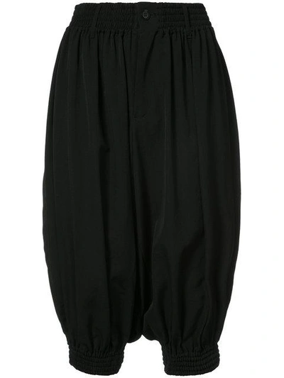 Yohji Yamamoto Gathered Short Trousers - Black