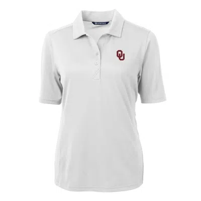 Cutter & Buck White Oklahoma Sooners Virtue Eco Pique Recycled Polo