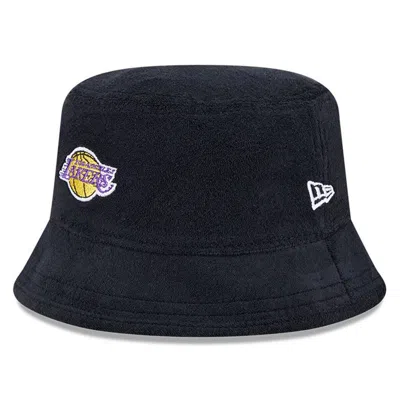 New Era Black Los Angeles Lakers Court Sport Terry Bucket Hat