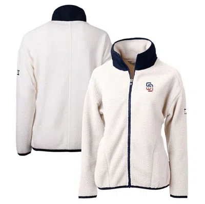 Cutter & Buck White San Diego Padres Americana Logo Cascade Eco Sherpa Full-zip Fleece Jacket