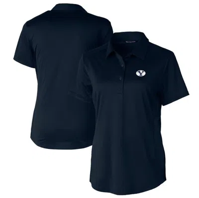 Cutter & Buck Navy Byu Cougars Prospect Textured Stretch Polo