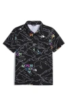 The North Face Kids' Amphibious Print Short Sleeve Button-up Shirt In Black Be A Good Person
