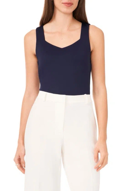 Halogen Sweetheart Sleeveless Knit Top In Classic Navy Blue