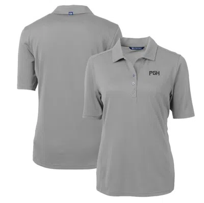 Cutter & Buck Grey Pittsburgh Pirates City Connect Virtue Eco Pique Recycled Polo
