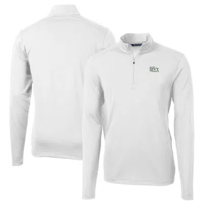 Cutter & Buck White Ivy League Drytec Virtue Eco Pique Recycled Quarter-zip Pullover