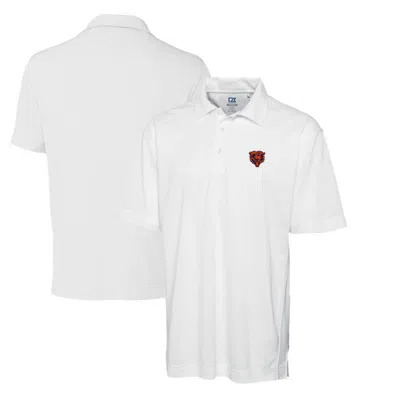 Cutter & Buck White Chicago Bears Throwback Logo Drytec Genre Textured Solid Polo