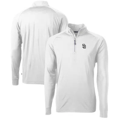 Cutter & Buck White San Diego Padres Adapt Eco Knit Stretch Recycled Quarter-zip Pullover Top