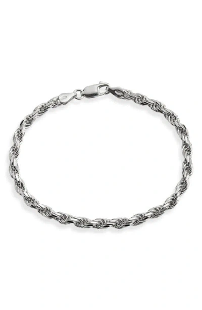 Argento Vivo Sterling Silver Rope Chain Bracelet In Silver