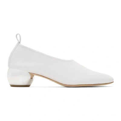 Opening Ceremony 'dahlia' Mirror Heel Leather Pumps In 1000 White
