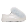MR & MRS ITALY White & Blue Fur Trainers