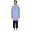 CEDRIC CHARLIER Blue Wool Coat