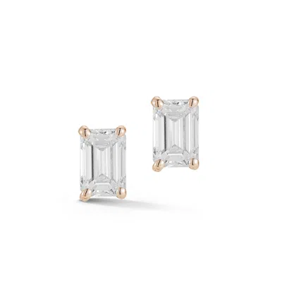 Dana Rebecca Designs Drd Emerald Cut Diamond Studs 1.00 Ct. Total Weight In Rose Gold