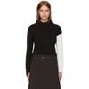 CEDRIC CHARLIER Black & White Asymmetric Colorblock Sweater