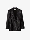 Zadig & Voltaire Zadig&voltaire Women's Noir Visko Double-breasted Creased-leather Jacket In Black
