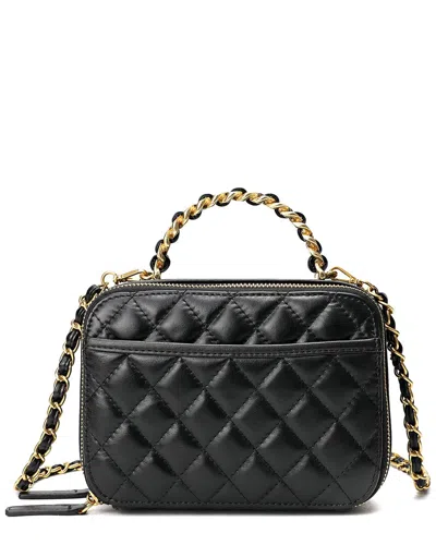 Tiffany & Fred Quilted Sheepskin Leather Shoulder In Black