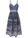 SELF-PORTRAIT SELF-PORTRAIT CROCHET MIDI DRESS - BLUE,SP1506912140249