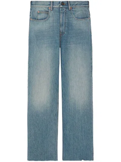 Gucci Straight Denim Jeans In Lightblue