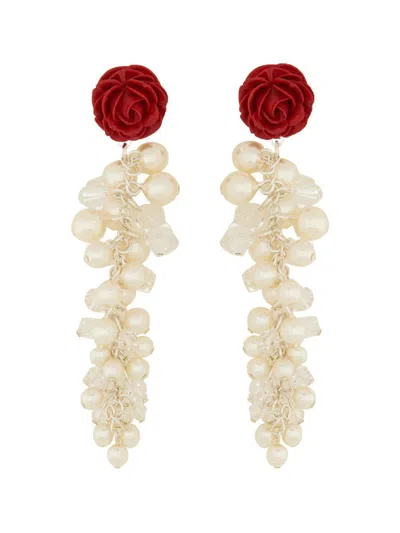 Magda Butrym "rosedrop" Dangle Earrings In Red