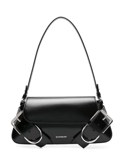 Givenchy Voyou Leather Flap Shoulder Bag In Black