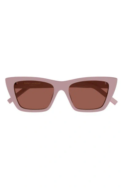 Saint Laurent Cat-eye Acetate Sunglasses In Shiny Solid Powde