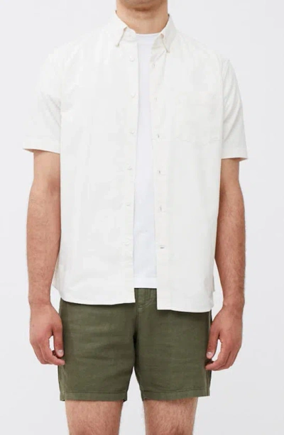 French Connection Short Sleeve Oxford Button-up Shirt In White
