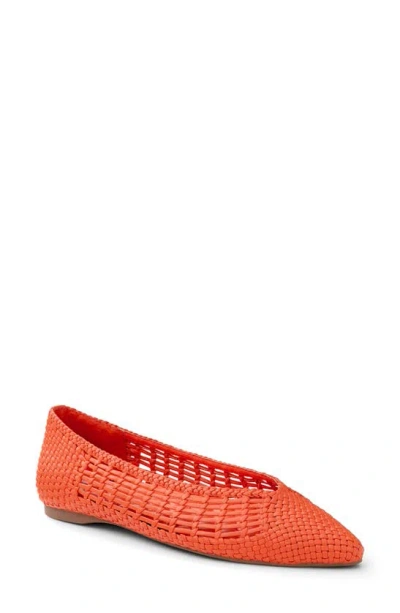 Birdies Goldfinch Pointed Toe Ballet Flat In Tiger Lily Woven