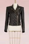 BALMAIN QUILTED LEATHER BIKER JACKET WITH STUDDED DETAIL,107835 306P/C0100