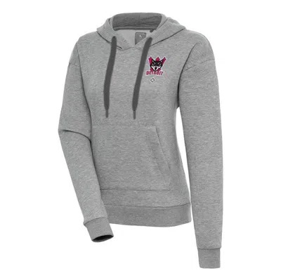 Antigua Heather Gray Detroit Wolves Victory Pullover Hoodie
