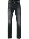 SAINT LAURENT DISTRESSED TRIM SLIM FIT JEANS,484433Y805L12311331