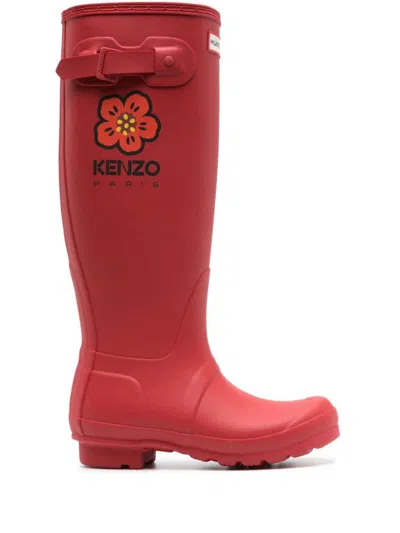 Kenzo X Hunter Wellington Boots In Red