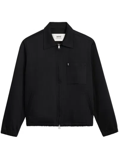 Ami Alexandre Mattiussi Ami Paris Adc Cotton Zipped Jacket In Black
