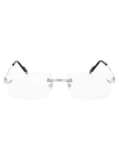 Cartier Ct0259o Glasses In 001 Silver Silver Transparent