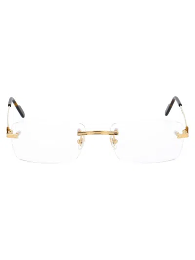Cartier Ct0259o Glasses In 002 Gold Gold Transparent