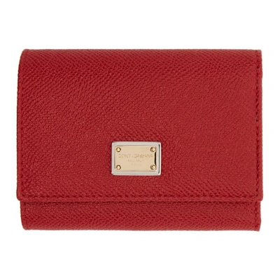 Dolce & Gabbana Red Small Foldover Wallet