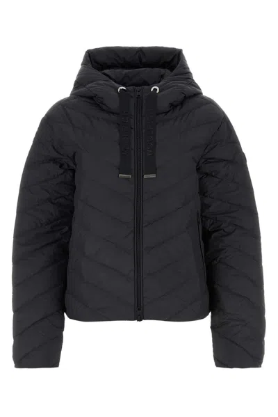 Woolrich Zip-up Drawstring Jacket In Black