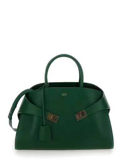 Ferragamo Hug Bag In Green