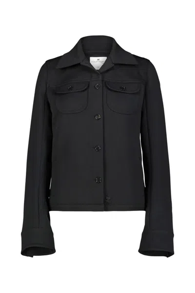 Courrèges Twill Trucker Jacket In Black
