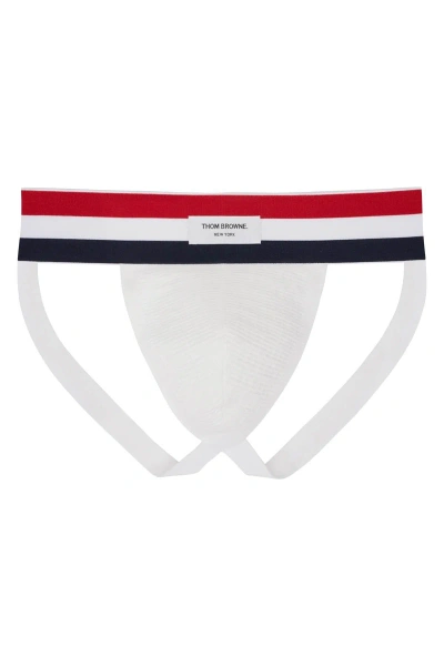 Thom Browne Jockstrap With Tricolor Band In White