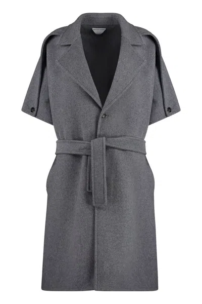 Bottega Veneta Wool And Cashmere Sleeveless Coat In Grey