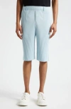 Issey Miyake Tailored Pleats 2 Crop Pants In Light Blue
