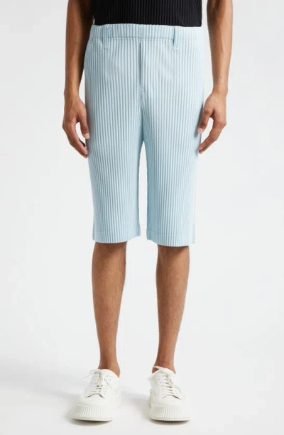Issey Miyake Tailored Pleats 2 Crop Pants In Light Blue