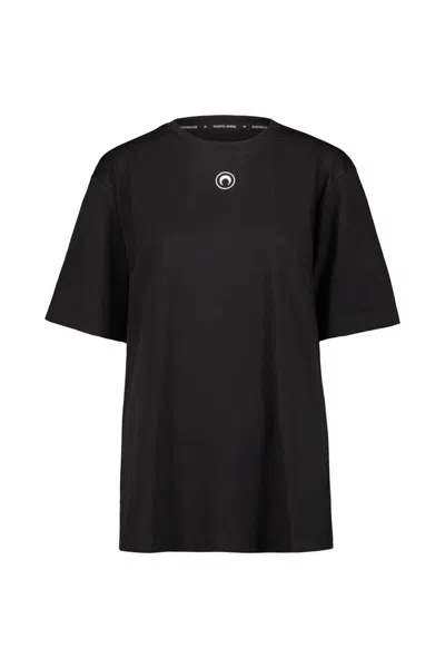 Marine Serre Organic Cotton T.shirt Clothing In Black