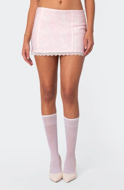 Edikted Silvie Printed Mini Skirt In Pink