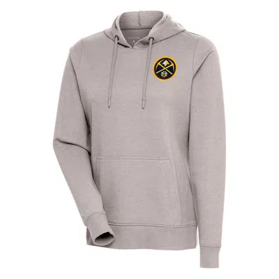 Antigua Oatmeal Denver Nuggets Action Pullover Hoodie