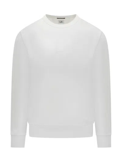 C.p. Company Logo Sweatshirt In White